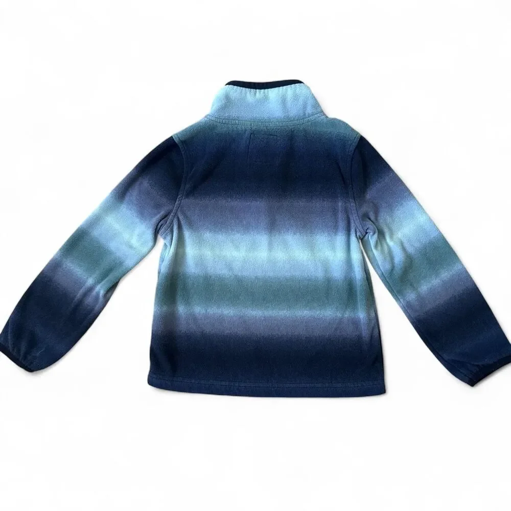 OshKosh B’gosh Boys Size 4 Blue Ombre Striped Fleece Quarter-Zip Pullover